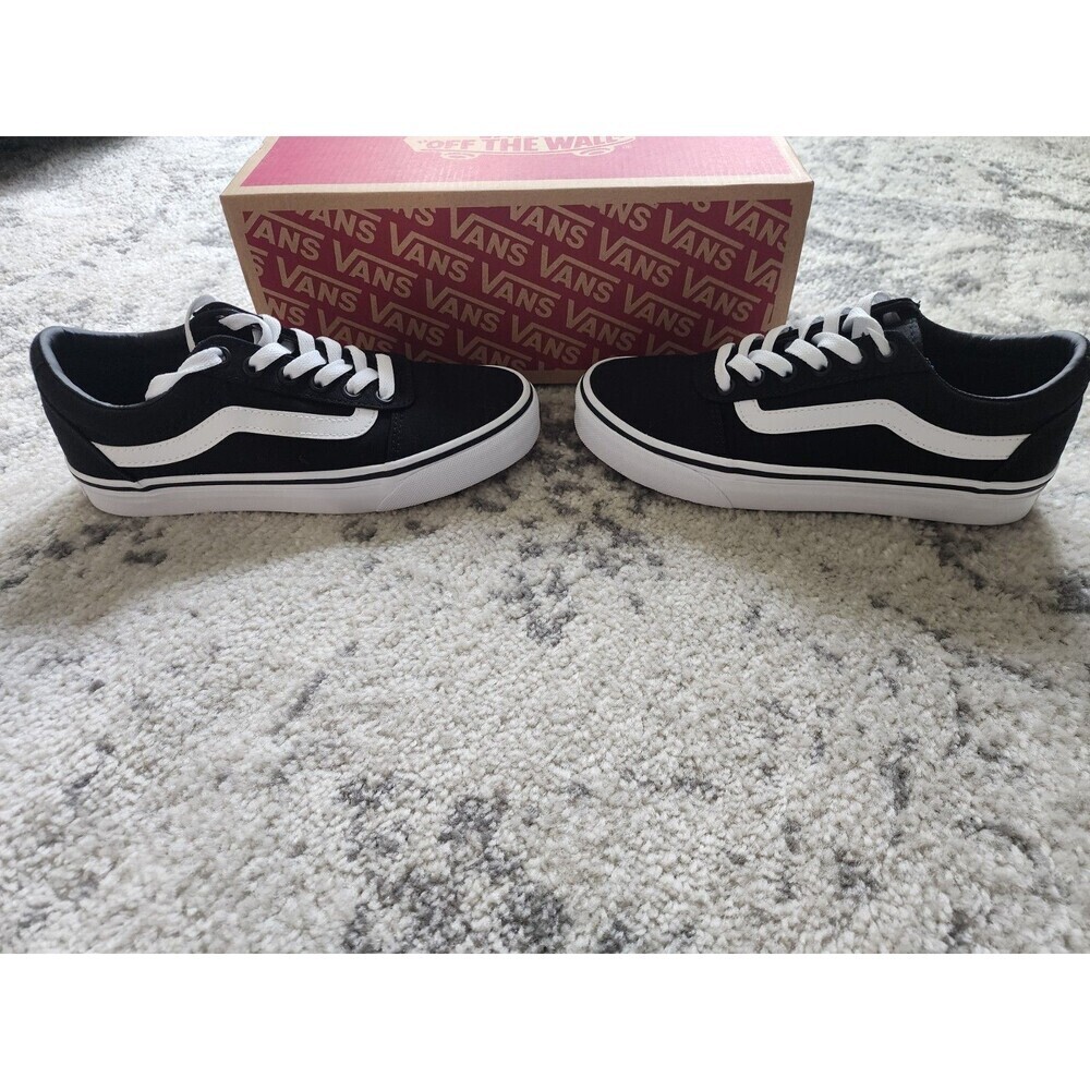 Vans Ward Canvas Black White Women's Size 6 Shoes Classic Sneakers VN0A3IUN187 - Picture 2 of 9